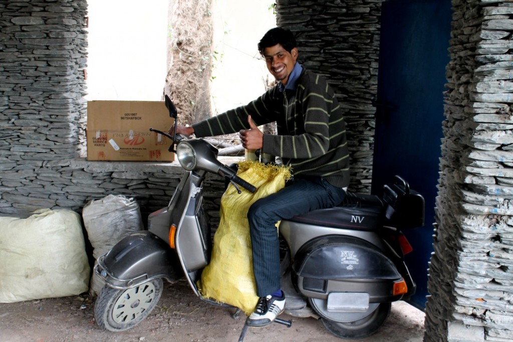 My colleague Ravi with our Waste Collection scooter