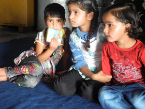 The anganwari children are inside.